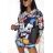 Summer long sleeve flowered women's dress (UNI S / L) ITALIAN FASHION IMK20150