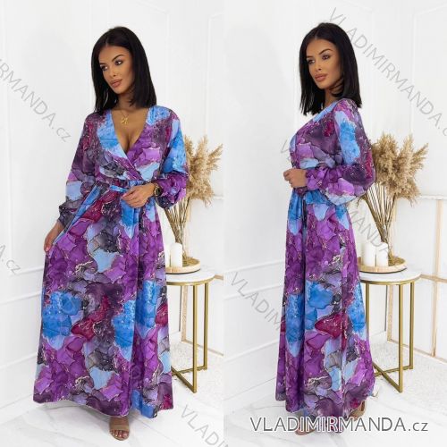 Summer long sleeve flowered women's dress (UNI S / L) ITALIAN FASHION IMK20150