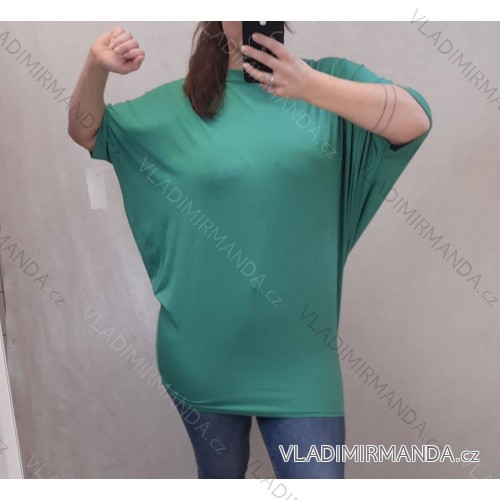 Tunic extended dress mini short sleeve women's OVERSIZE (UNI M / 2XL) ITALIAN FASHION IM720052 L / XL Green