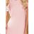 359-1 A trapezoidal dress with frills on the shoulders - pastel pink