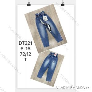 Jeans with bib children adolescent girls (4-12 years) SAD SAD20DT175