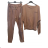 Summer tunic short sleeve and long striped skirt women (uni xs-m) ITALIAN FASHION IM119426 Brown S / M one size
