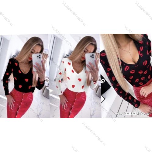 Tričko elegantní dlouhý rukáv dámské (UNI S/M) ITALSKÁ MÓDA IMM20954