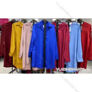 Šaty elegantní košilové dlouhý rukáv dámské (S/M ONE SIZE) ITALSKÁ MÓDA IMWY21734