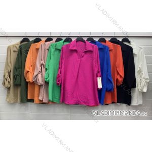 Tunika košilová dlouhý rukáv dámská (S/M ONE SIZE) ITALSKÁ MÓDA IMWA221096