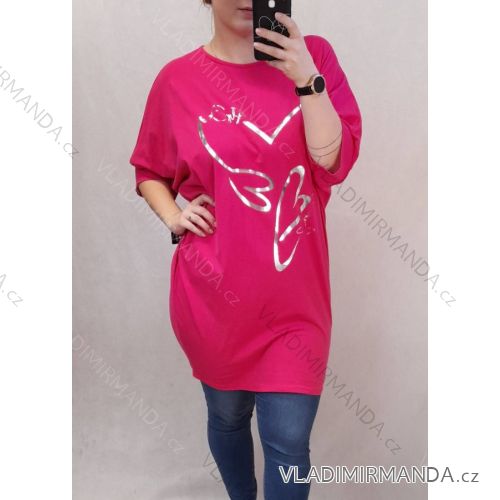 Shirt Dress 3/4 Sleeve Ladies (UNI XS-M) ITALIAN FASHION IM120068 Pink dark 2XL/3XL