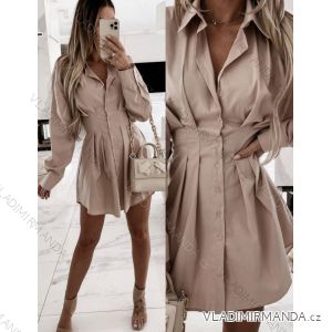 Šaty elegantní košilové dlouhý rukáv dámské (S/M ONE SIZE) ITALSKÁ MÓDA IMWY21734