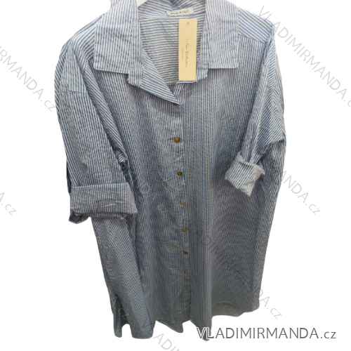 Shirt dress 3/4 sleeve women's oversized (XL / 2XL ONE SIZE) ITALIAN FASHION IM721303