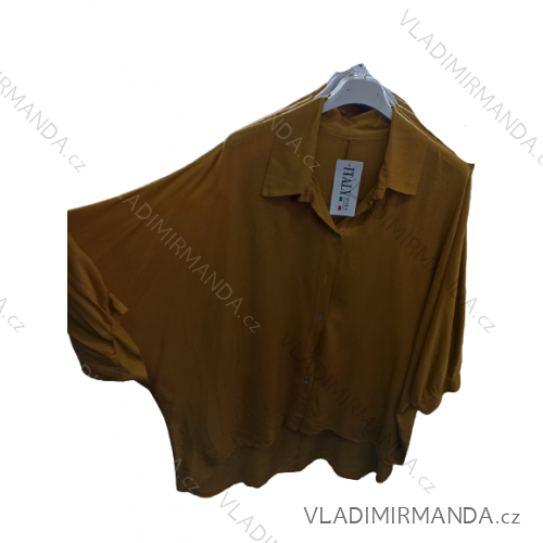 Shirt dress 3/4 sleeve women's oversized (XL / 2XL ONE SIZE) ITALIAN FASHION IM721303