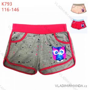 Kraťas shorts with sequins baby teen girl (116-146) KUGO K792