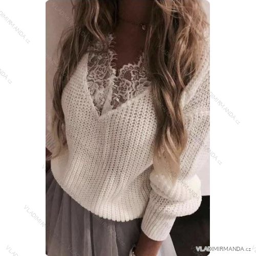 Women's Long Sleeve Sweater (S / M ONE SIZE) ITALIAN FASHION IMWD216649 pink S/M