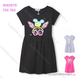 Short Sleeve Dress with Girls' Sequins (134-134) KUGO WT9308