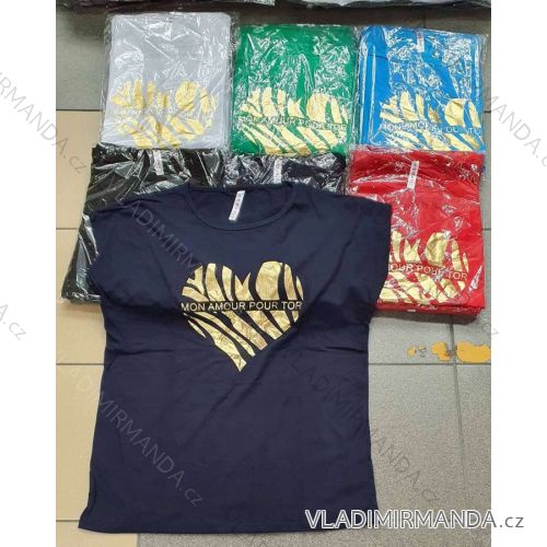 Tričko krátký rukáv dámské nadrozměr (2XL-4XL) TURECKÁ MÓDA TMWG22G12311