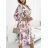 Women's Chiffon Flowered Long Sleeve Dress (S / M / L ONE SIZE) ITALIAN FASHION IMWG221531