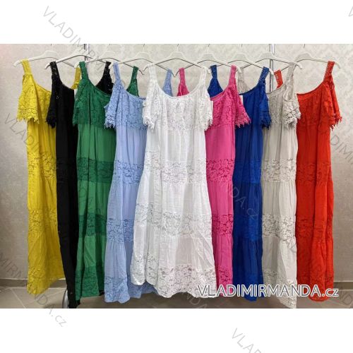 Women's Long Lace Carmen Strapless Dress (S / M / L ONE SIZE) ITALIAN FASHION IMWK221577