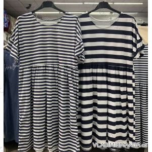 Šaty letní volnočasové bavlněné krátký rukáv dámské (S/M/L ONE SIZE) ITALSKÁ MÓDA IMWM221526