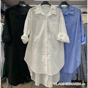 Women's oversized cotton long sleeve shirt (S / M ONE SIZE) ITALIAN FASHION IMWM221600