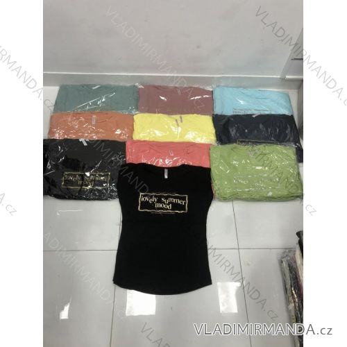 Women's short sleeve t-shirt (M-XL) TURKISH FASHION TMWG22GYA026