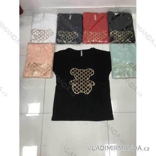 Tričko krátký rukáv dámské nadrozměr (2XL-4XL) TURECKÁ MÓDA TMWG22GY978