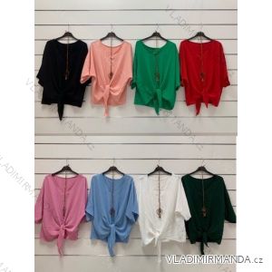 Halenka šifonová elegantní krátký rukáv dámská (S/M/L ONE SIZE) ITALSKÁ MÓDA IMWY22045