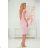 318-4 Midi dress with a nice neckline - powder pink