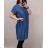 Denim short summer dress straps women (uni s / l) ITALIAN FASHION IM720103 dark blue XL-2XL