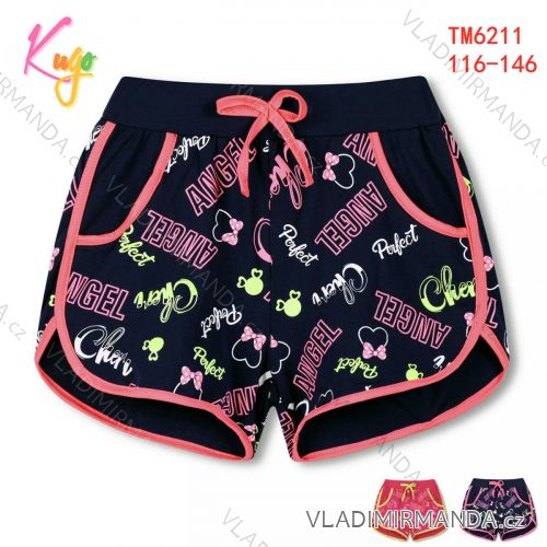Kraťas shorts with sequins baby teen girl (98-128) KUGO K627