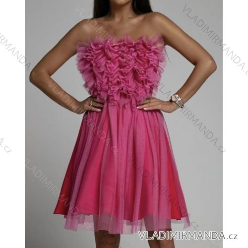 Women's Long Flared Dress Carmen Shoulders (S / M ONE SIZE) ITALIAN FASHION IMWA221622