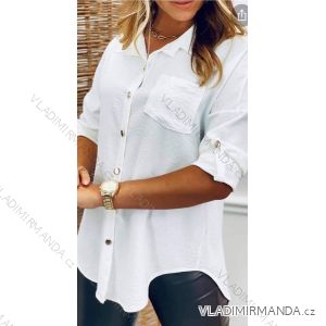 Women's oversized cotton long sleeve shirt (S / M ONE SIZE) ITALIAN FASHION IMWM221600