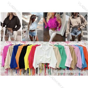 Women's oversized cotton long sleeve shirt (S / M ONE SIZE) ITALIAN FASHION IMWM221600