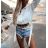 Women's oversized cotton long sleeve shirt (S / M ONE SIZE) ITALIAN FASHION IMWM221600