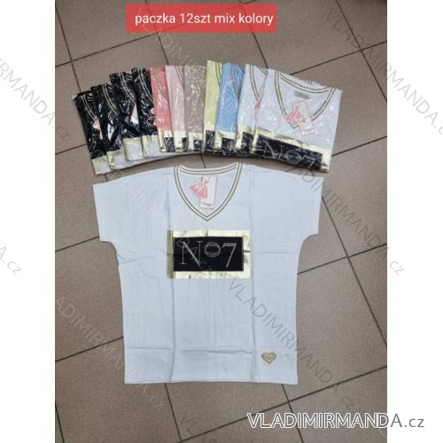 Tričko krátký rukáv dámské (S/M ONE SIZE) TURECKÁ MÓDA TMWG22G5547