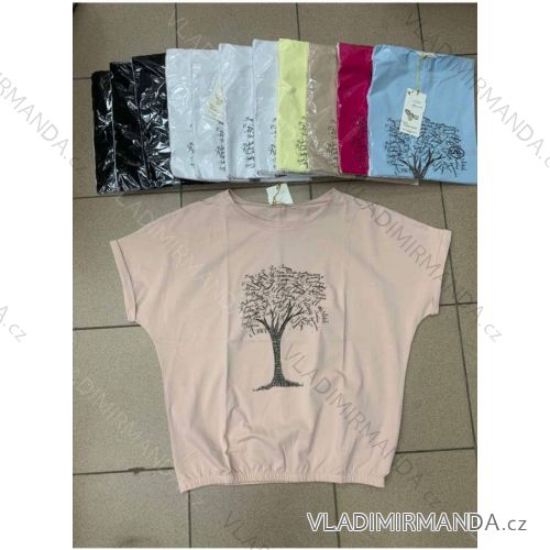 Tričko krátký rukáv dámské (S/M ONE SIZE) TURECKÁ MÓDA TMWG22G5547