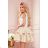 368-2 ZLATA two-color dress with lace neckline and foam - beige