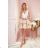 368-2 ZLATA two-color dress with lace neckline and foam - beige