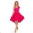 300-6 PATRICIA - dress with longer back with lace neckline - raspberry color