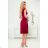 311-11 LILA Pleated dress with short sleeves - color burgundy
