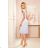 311-13 LILA Pleated dress with short sleeves - grey colour
