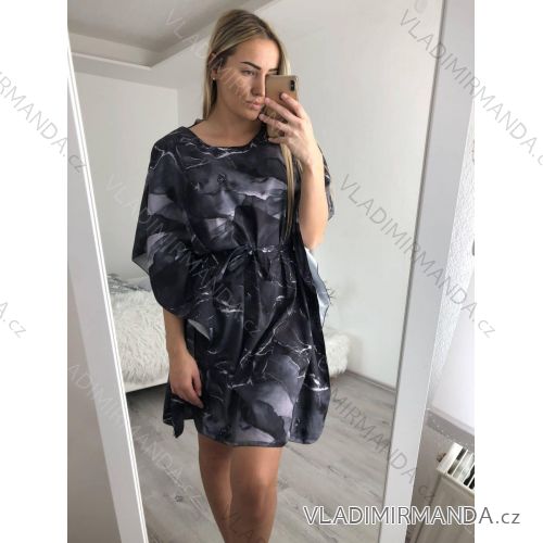 Women's Short Sleeve Butterfly Dress (S / M ONE SIZE) ITALIAN FASHION imwe221179