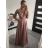 Elegant formal dress with straps for women (S / M ONE SIZE) ITALIAN FASHION IM321576 M / L red