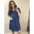 Denim short summer dress straps women (uni s / l) ITALIAN FASHION IM720103