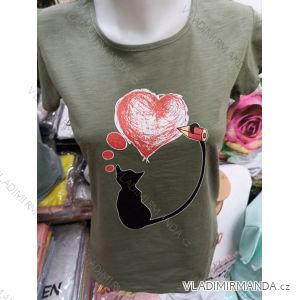 T-shirt short sleeve with lace women (uni s / m) TURKISH FASHION TM920024