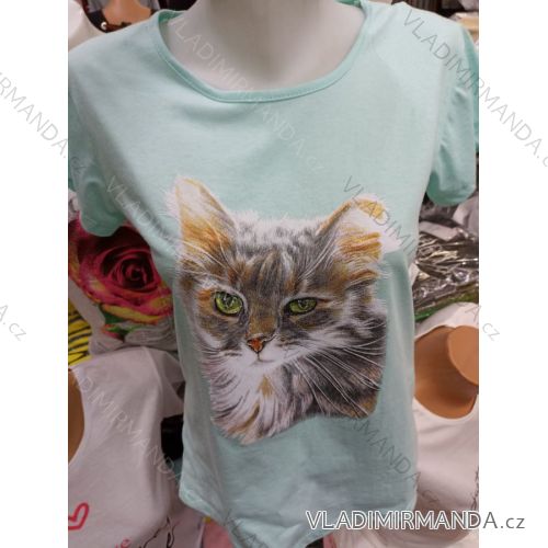 T-shirt short sleeve with lace women (uni s / m) TURKISH FASHION TM920024