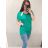 Denim short summer dress straps women (uni s / l) ITALIAN FASHION IM720103 XL/2XL Green