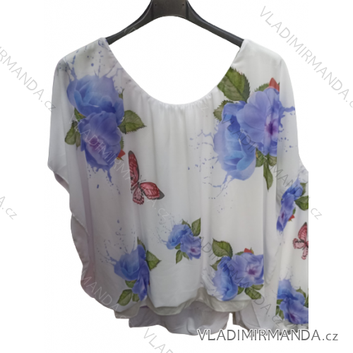 Tunika květovaná krátký rukáv dámská (uni s/l) ITALSKÁ MÓDA IMB20230