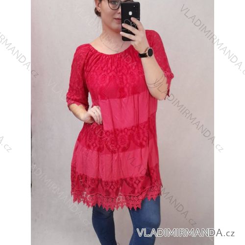 Shirt 3/4 sleeve ladies strip (4XL/5XL ONE SIZE) ITALSKÁ MÓDA IM422026