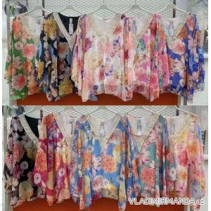 Women's Oversized Tunic Summer Chiffon Short Sleeve (M / L / XL ONE SIZE) ITALIAN FASHION IMWG222067