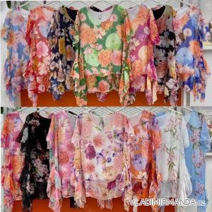 Tunika oversize letní šifonová krátký rukáv dámská (M/L/XL ONE SIZE) ITALSKÁ MÓDA IMWG222067