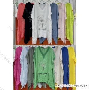 Tunic oversize summer viscose short sleeve women (L / XL / 2XL ONE SIZE) ITALIAN FASHION IMWG222070