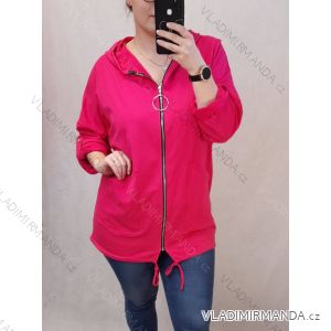 Women's Oversized Long Zippered Extended Hoodie Long Sleeve (M / L ONE SIZE) ITALIAN FASHION IM4213303